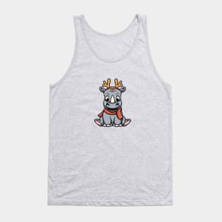 Cute Christmas Rhino Tank Top